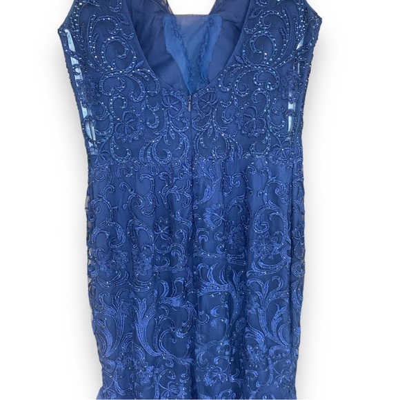 Camille La Vie Beaded Sweetheart Mermaid Dress with Godets Size 8 - Picture 7 of 8